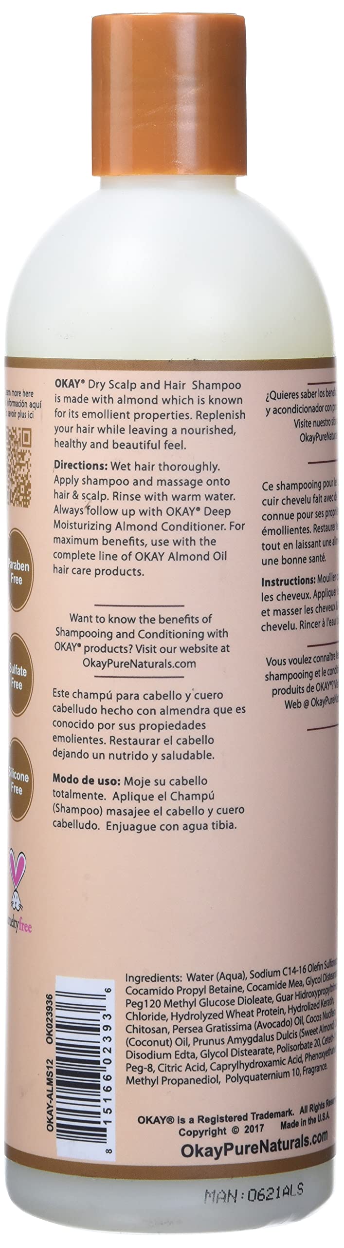 OKAY ALMOND SHAMPOO12oz / 355ML