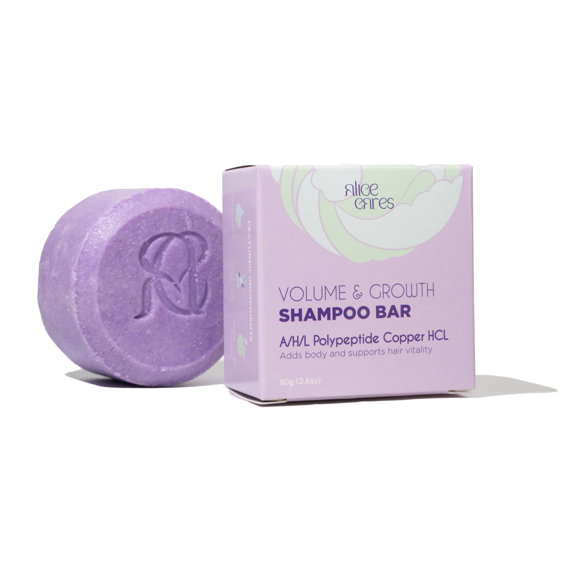 Alice Cares Volume & Growth Shampoo Bar - with Apple Cider Vinegar and Peppermint Oil - Boosts Body and Hair Fullness.