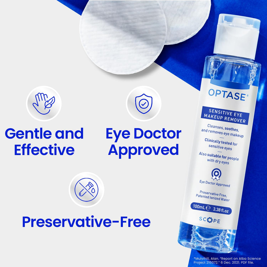 Optase Life Sensitive Eye Makeup Remover – Gentle & Effective for All Skin Types - Breakthrough Innovation vs Traditional Micellar Water - 100ml