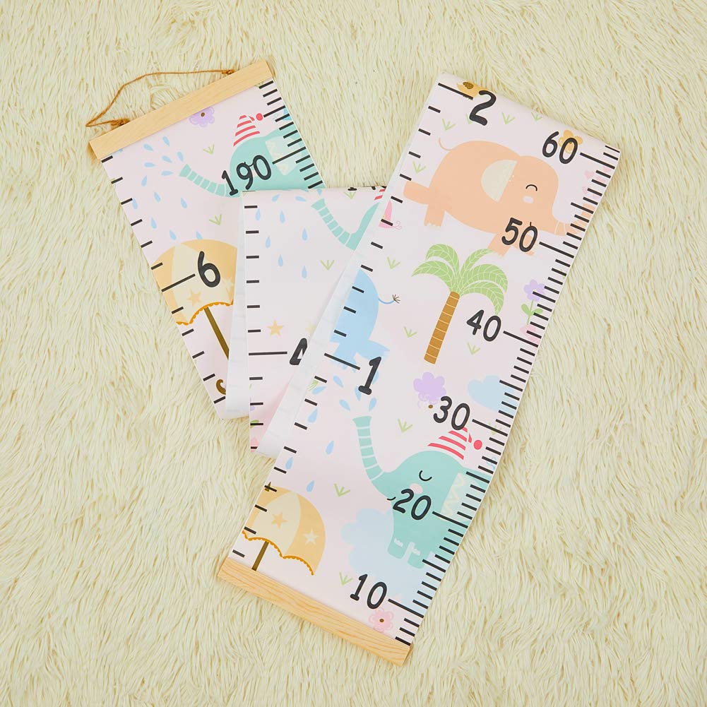 Beinou Baby Growth Chart for Wall Height Chart for Kids Wood Frame Measure Ruler 7.9in x 79in Canvas Hanging Height Measurement for Wall Decor