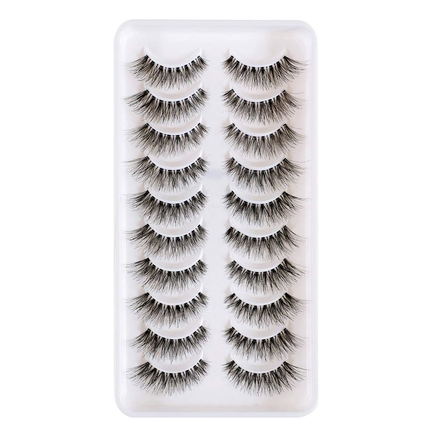 False Eyelashes | 120 Demi Wispy Lashes | The Most Natural | 10 Pairs Multipack by Newcally