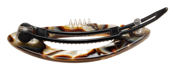 Onyx : France Luxe Mini Cutout Oval on Plastic Tige Boule Barrette - Onyx