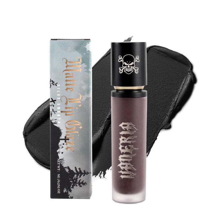 VANERIA Goth Lipstick,Black Lip Stain,Long Lasting High Impact Color,Matte Liquid Lipstick,Moisturize Lips,Smudge Proof (Ink Black)