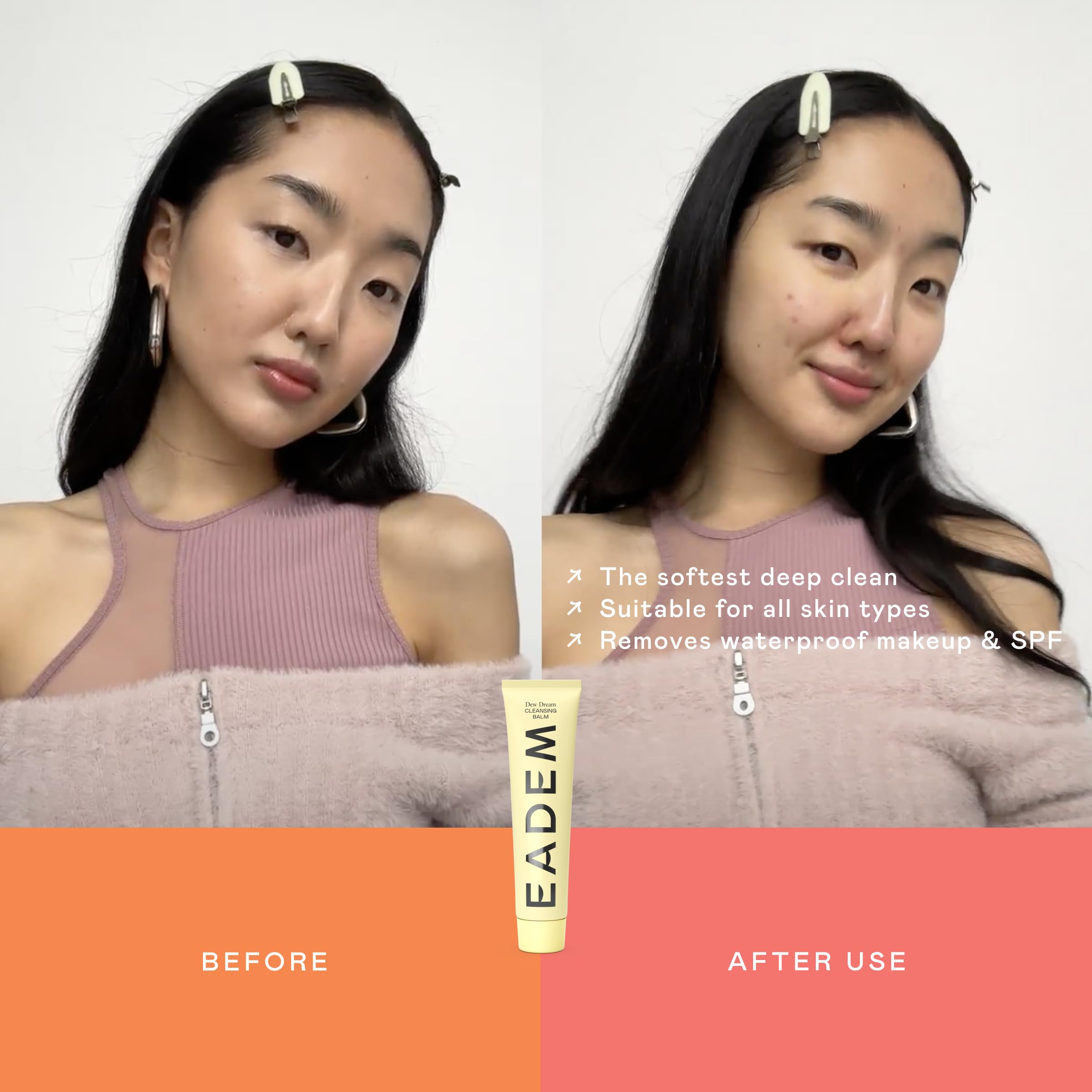 EADEM Dew Dream Hydrating Cleansing Balm & Makeup Remover with Moringa & Tiger Grass, Facial Cleanser & Skincare Moisturizer, Hydrating Skin Care Make Up Remover Balm, 3.4 oz