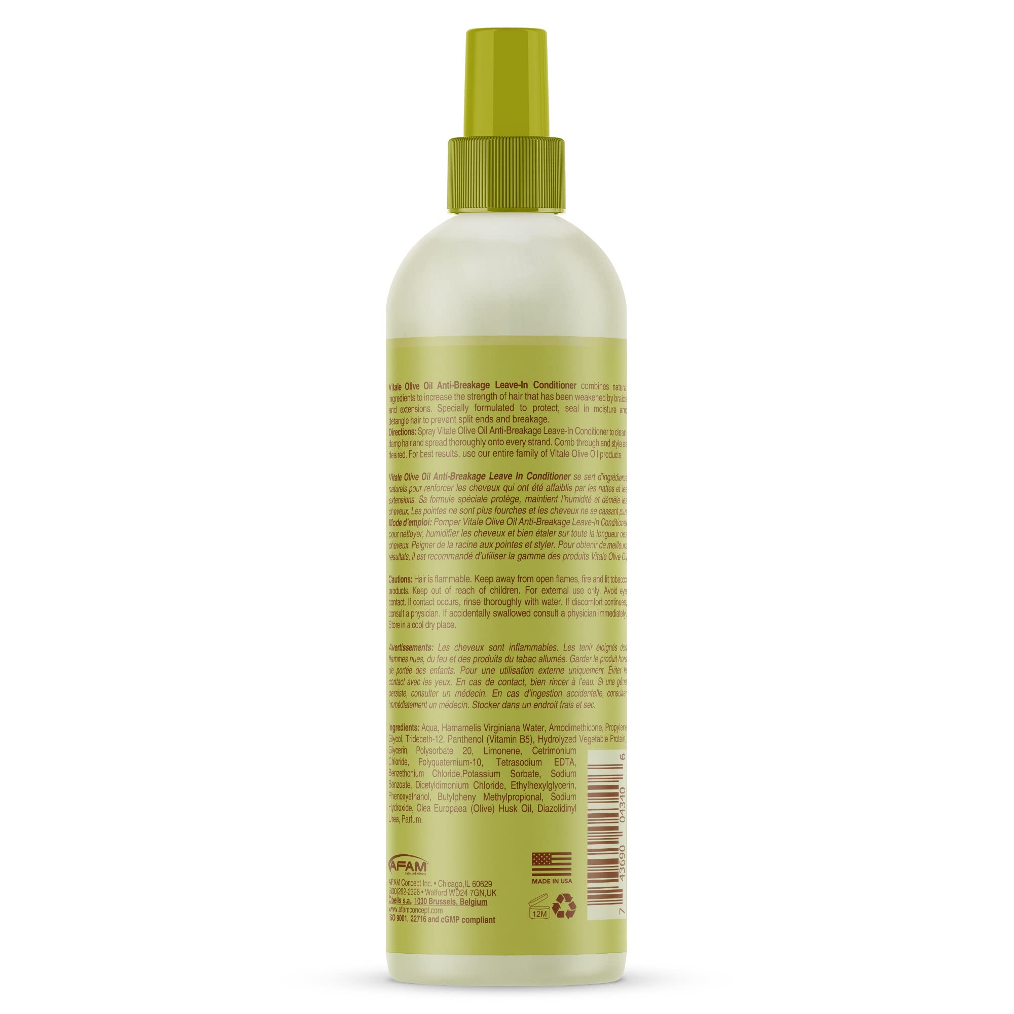 Vitale Olive Oil Anti-Breakage Leave in Conditioner 12 oz