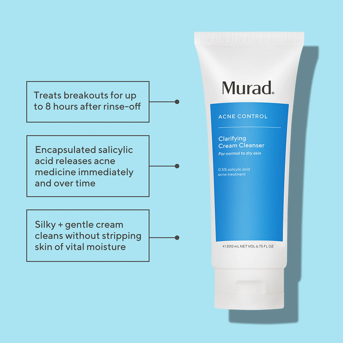 Murad Blemish Control Clarifying Cream Cleanser, 6.75 Fl Oz