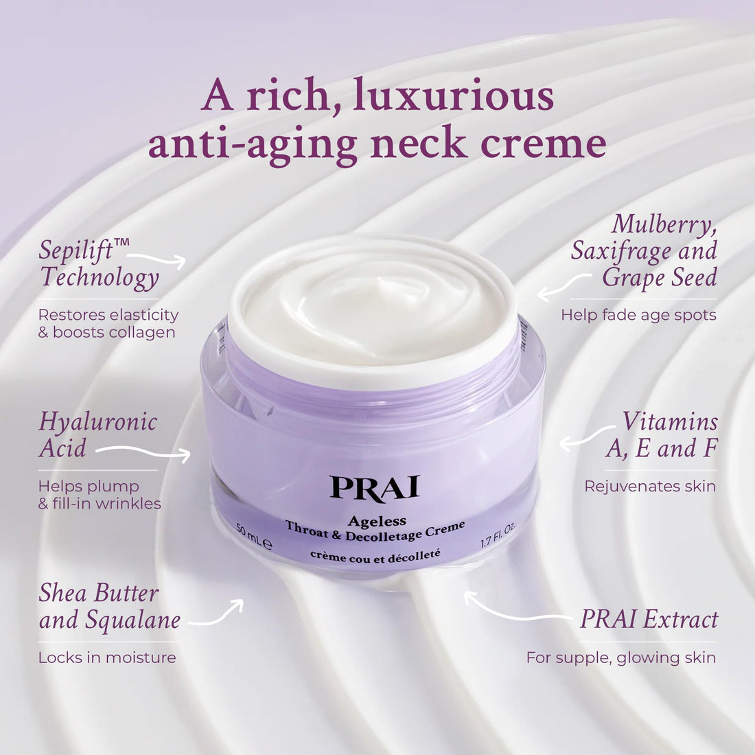 PRAI AGELESS Throat & Decolletage Creme ~ 4.0 oz