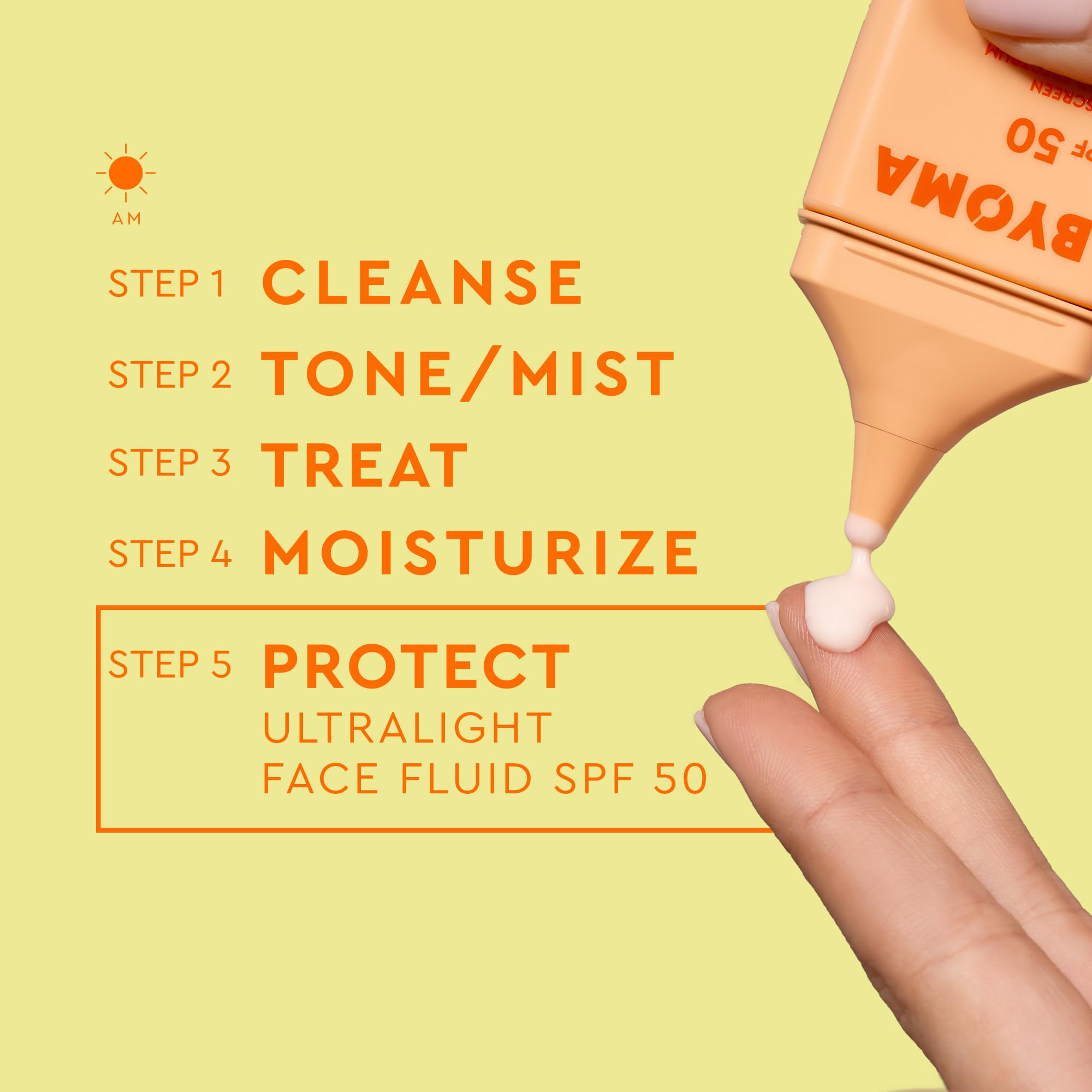BYOMA SPF 50 Face Fluid - Ultra-Lightweight Facial Sunscreen for All Skin Tones - Luminous Glow, No White Cast - SPF Moisturizer Strengthens Skin Barrier - 1.69 fl.oz