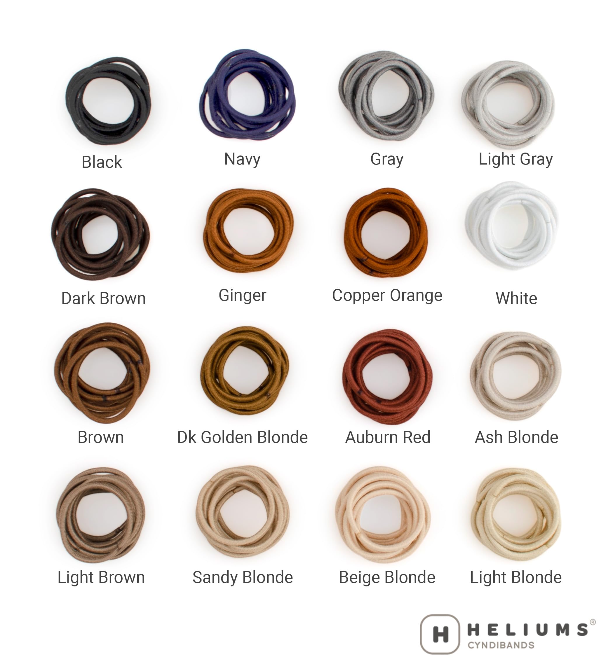 Heliums Small Hair Ties - Dark Brown - 1 Inch Hair Bands, 2mm Hair Elastics For Thin Hair and Kids - No Damage Ponytail Holders in Neutral Colors - 48 Count
