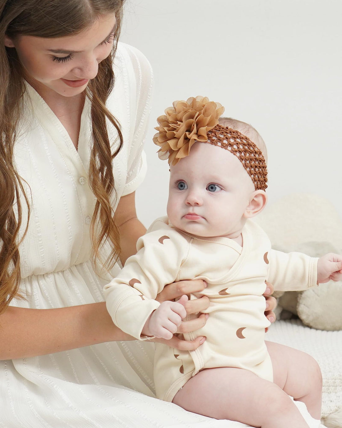 jollybows 18pcs Baby Girls Headband Chiffon Flower Soft Stretchy Hair Band Hair Accessories for Baby Girls Newborns Infants Toddlers and Kids