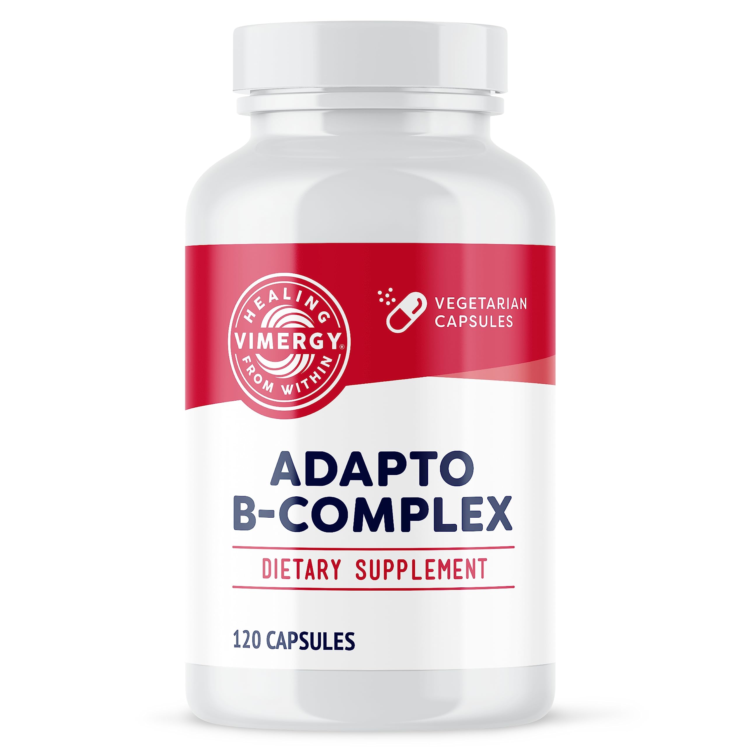 Vimergy Adapto B Complex, 120 Servings – High Potency with 8 B Vitamins, Rhodiola & Hawthorn Berry – Supports Mental Energy, Cognition, Mood - Non-GMO, Kosher, Vegan, Paleo, No Gluten, No Soy