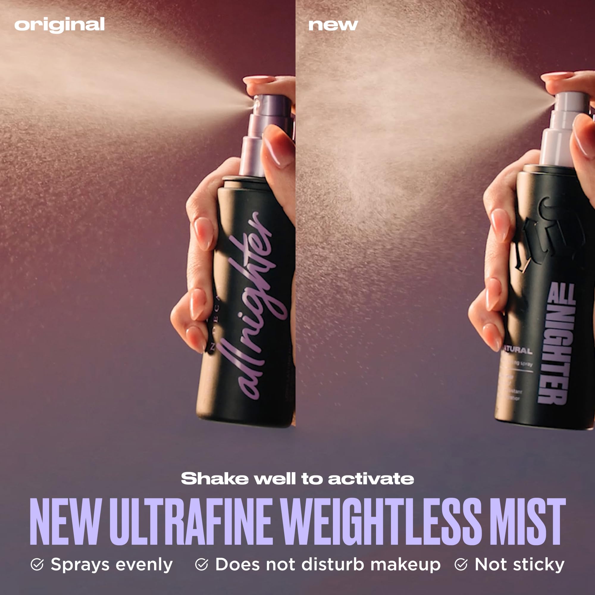 Urban Decay All Nighter Waterproof Makeup Setting Spray - Natural Finish, Up to 24HR Wear, Ultra-Fine Facial Mist, Hydrating Foundation Face Primer, Smudge-Proof, Transfer-Resistant - 4 fl oz