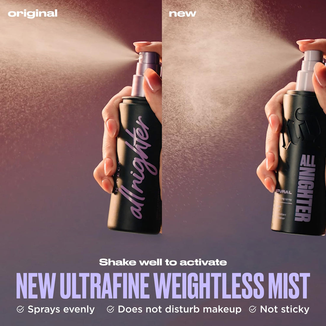 Urban Decay All Nighter Waterproof Makeup Setting Spray - Natural Finish, Up to 24HR Wear, Ultra-Fine Facial Mist, Hydrating Foundation Face Primer, Smudge-Proof, Transfer-Resistant - 4 fl oz