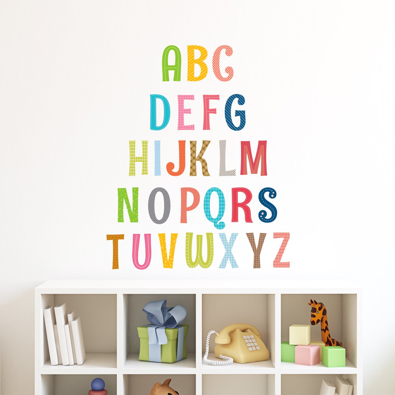 DECOWALL DS8-1701A Uppercase Alphabet ABC Letter Kids Wall Stickers Wall Decals Peel and Stick Removable Wall Stickers for Kids Nursery Bedroom Living Room décor