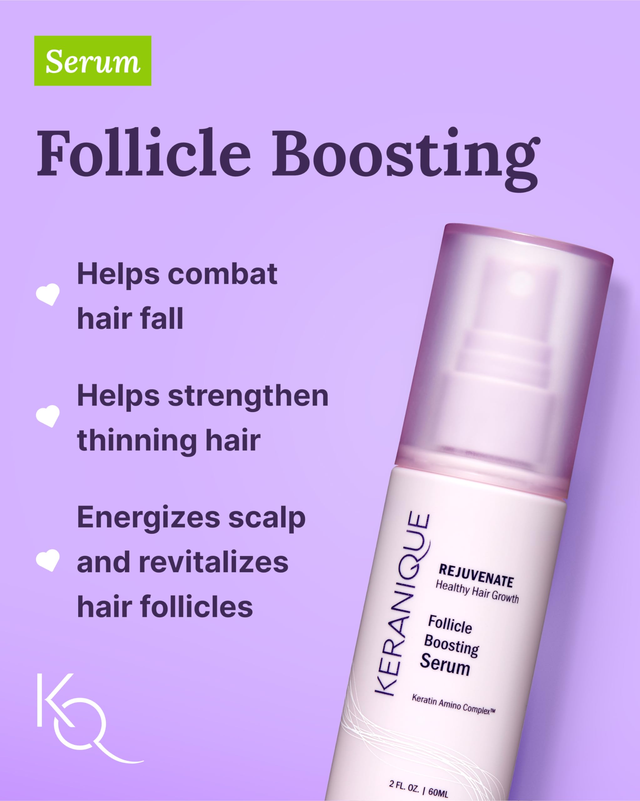 Keranique Damage Control Set for Thinning Hair - Shampoo & Conditioner for Damaged Hair, Follicle Booster Serum, Lift & Repair Spray - Keratin Enriched Repair Products for Dry, Thin Hair - Travel Size