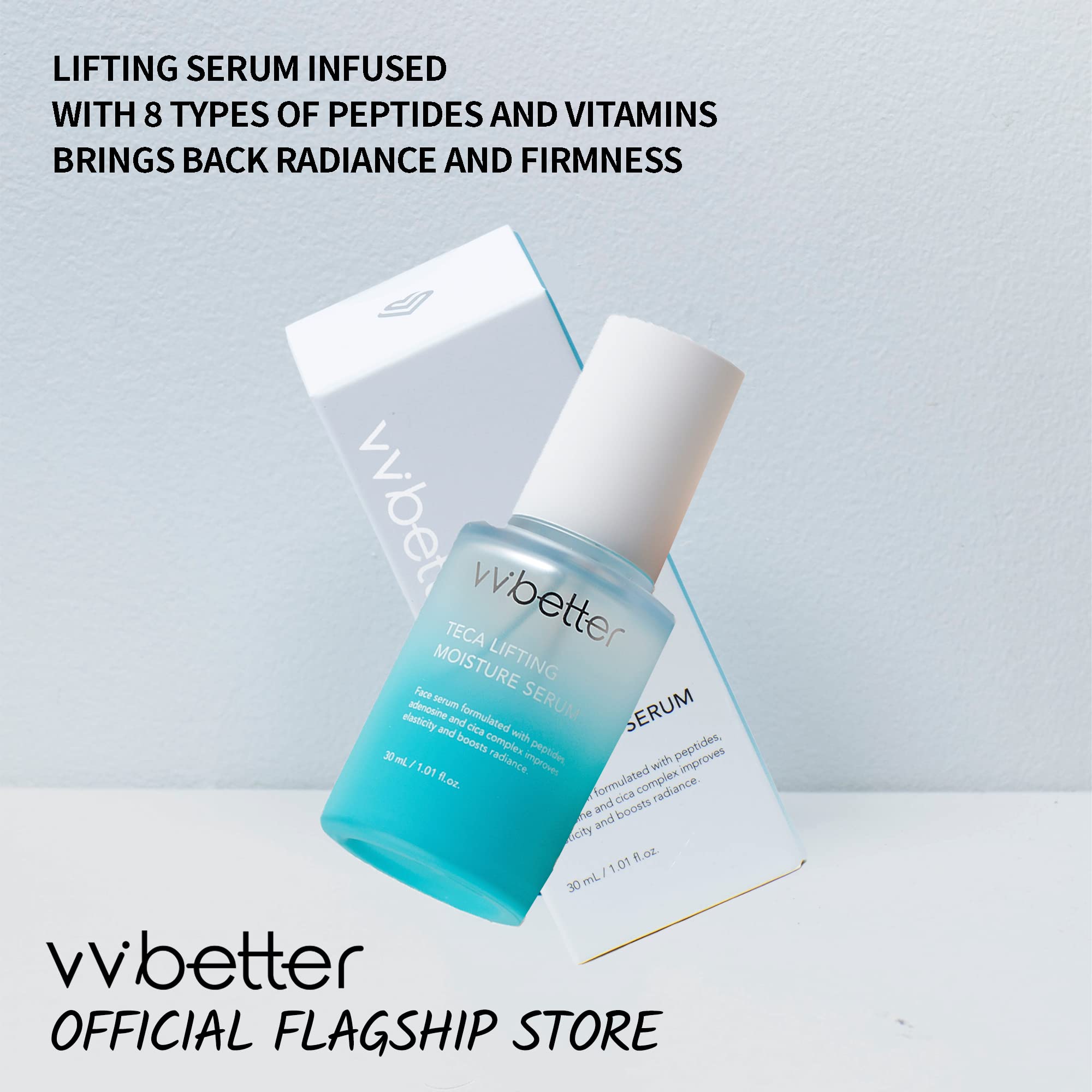 VVBETTER Centella Asiatica Lifting Serum for Face with Peptides, Niacinamide and Hyaluronic Acid, Hydrating & Brightening Korean Skincare, Glow & Plump Effect, for Sensitive Skin 1.01 fl. Oz