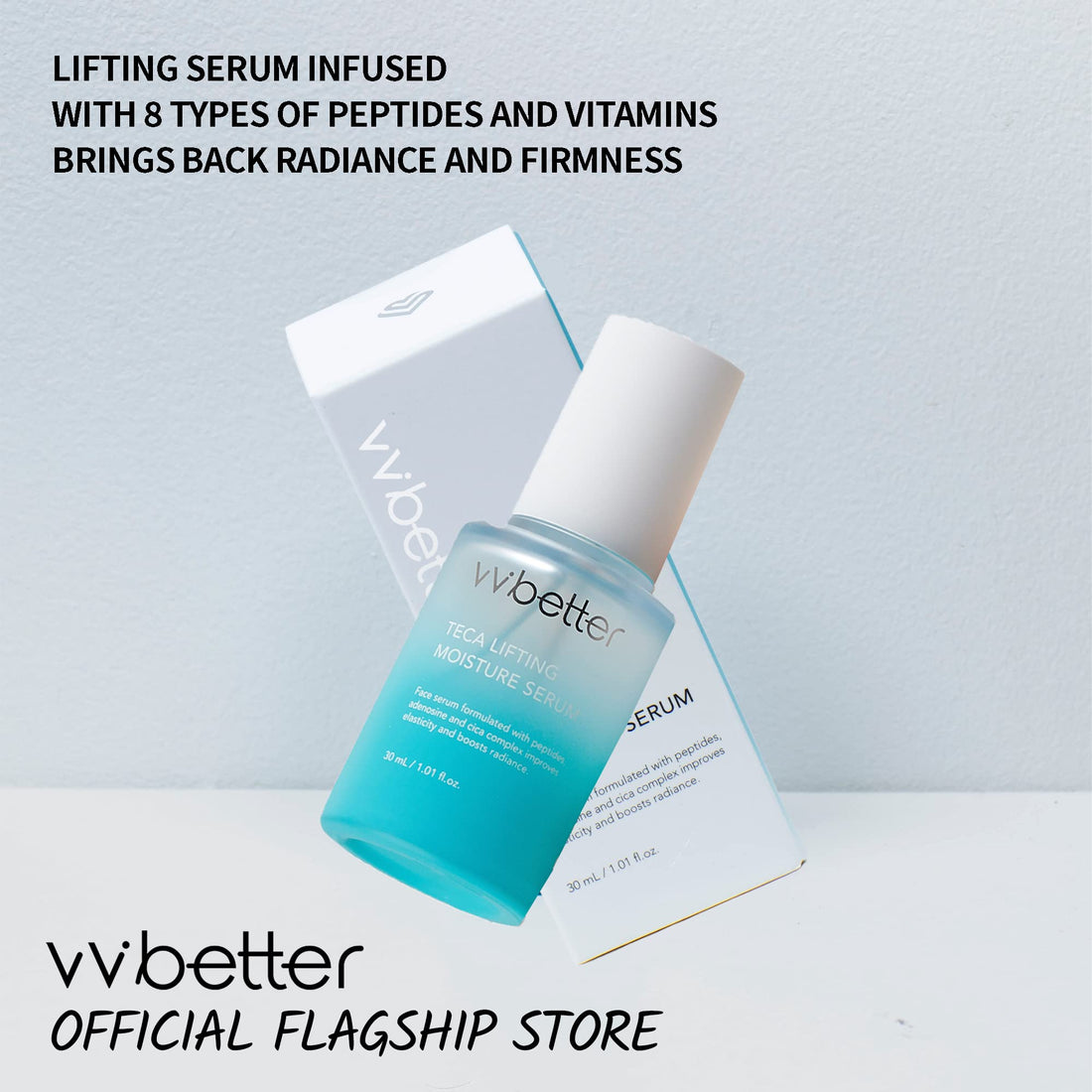 VVBETTER Centella Asiatica Lifting Serum for Face with Peptides, Niacinamide and Hyaluronic Acid, Hydrating & Brightening Korean Skincare, Glow & Plump Effect, for Sensitive Skin 1.01 fl. Oz
