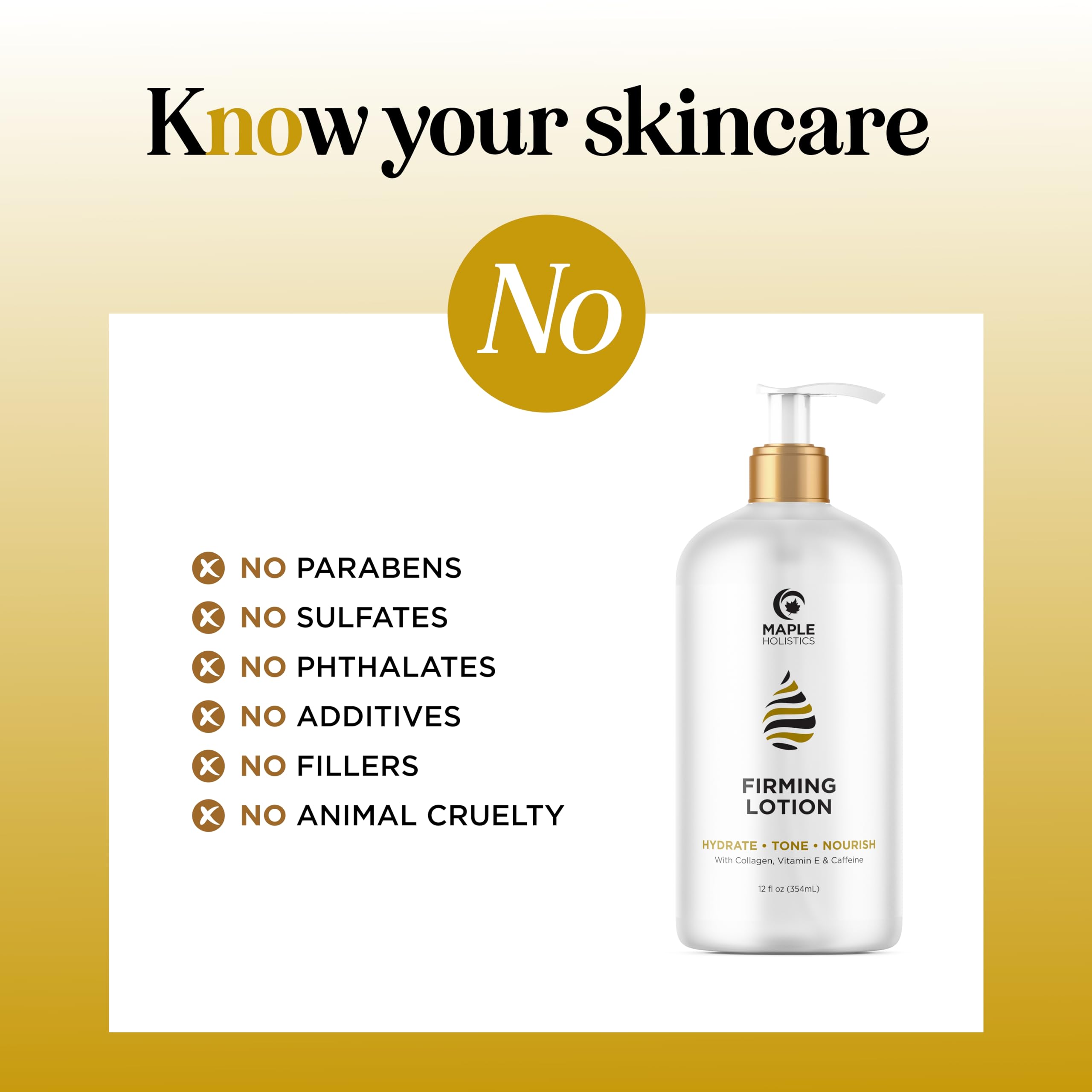 Skin Firming Body Lotion for Women - Caffeine & Collagen Body Lotion with Hyaluronic Acid for Dry Crepey Loose Skin and Cellulite - Skin Firming and Tightening Lotion for Belly Bum Chest & Thighs