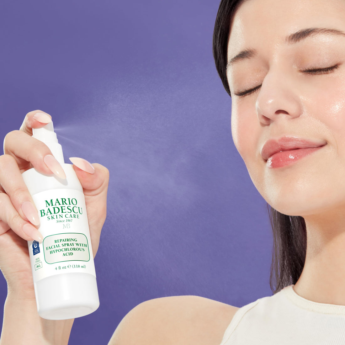 Mario Badescu Repairing HOCl Facial Spray with Hypochlorous Acid – Soothes & Calms Angry, Irritated Skin, Reduce Redness & Flare-Ups – pH Balancing, Non-Irritating Cleanser, Fragrance-Free, 4 Fl Oz