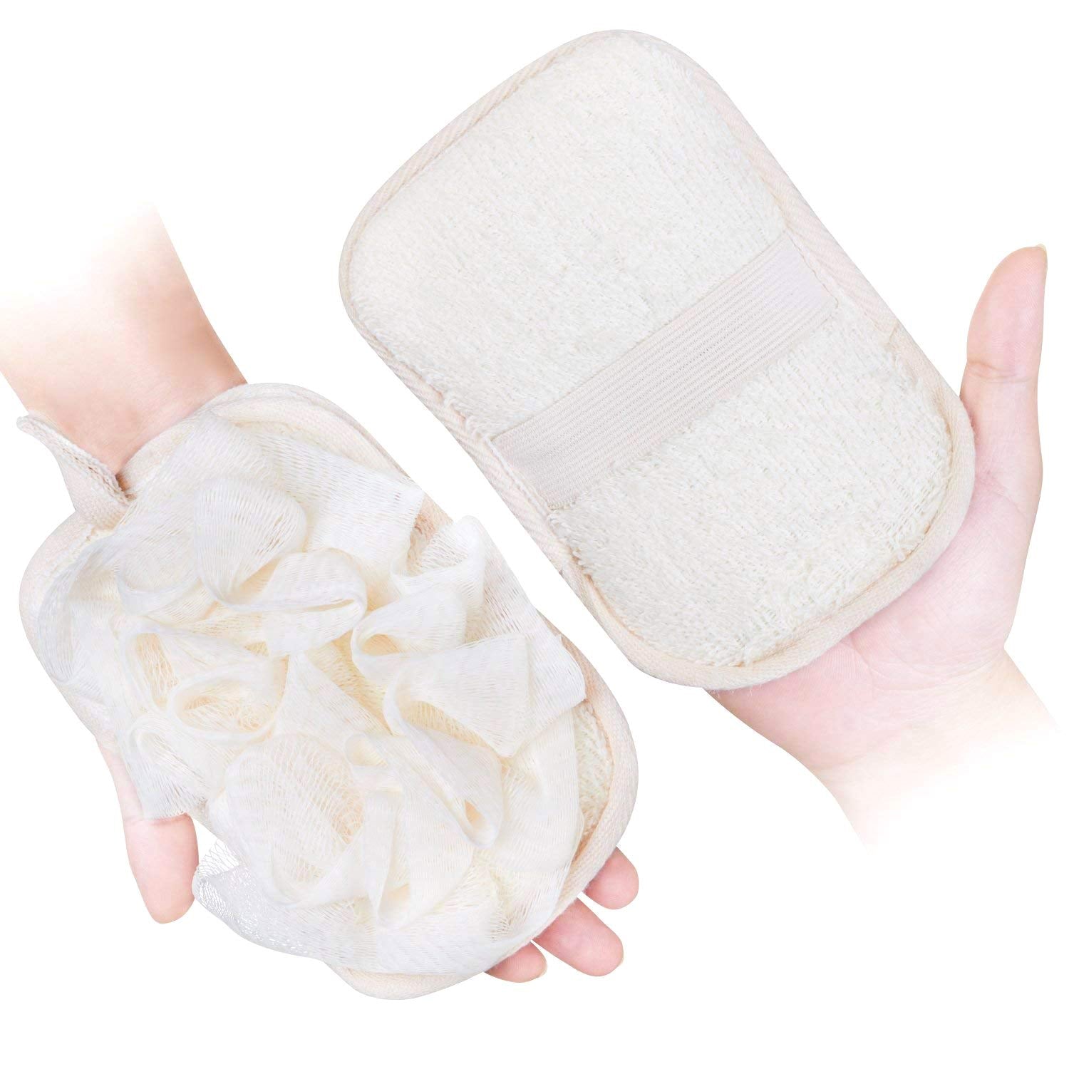 1 Pack: Mikimini Bath Mitt For Women, Bath Pouf Mesh Brushes 1 Pc Upgraded Version | Loofah Sponge & Exfoliating Pad 2 In 1 Professional Design | Exfoliating Gently With The Elastic (1 Pack)