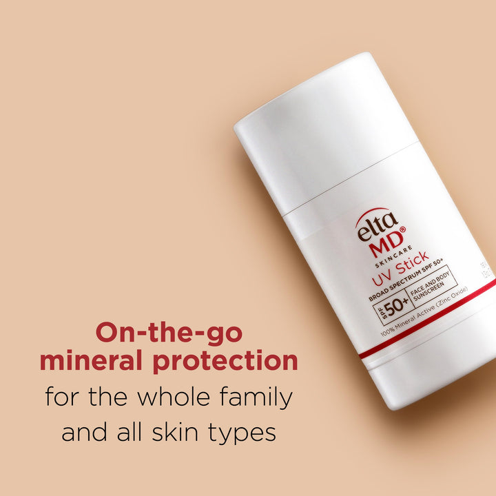 EltaMD UV Stick Sunscreen for Face and Body, Mineral SPF 50+ Face Stick Sunscreen with Zinc Oxide For Kids and Adults, Sensitive Skin, 1.3 oz