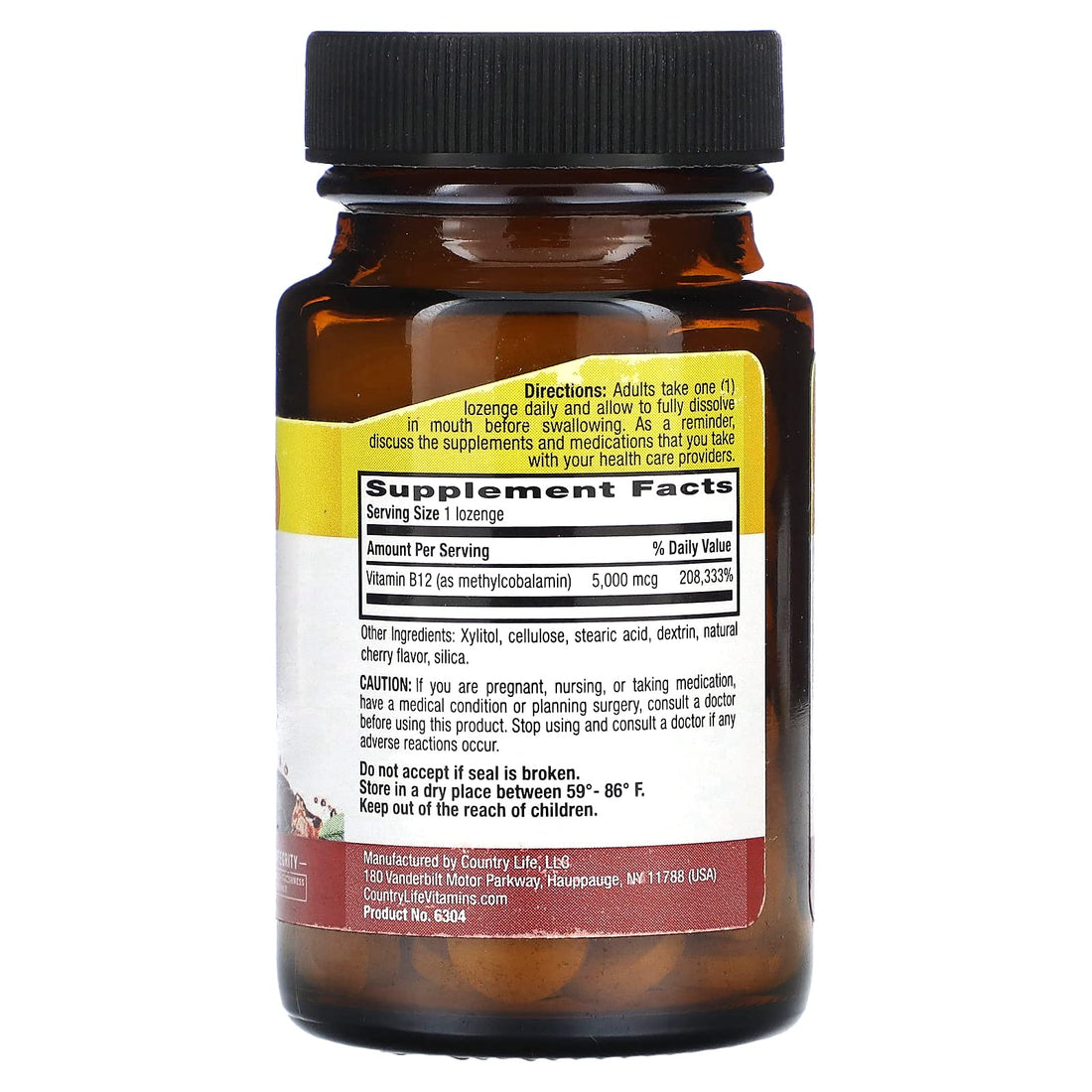 Country Life Methyl B12, Supports Energy & Stamina, 5000mcg, 60 Lozenges