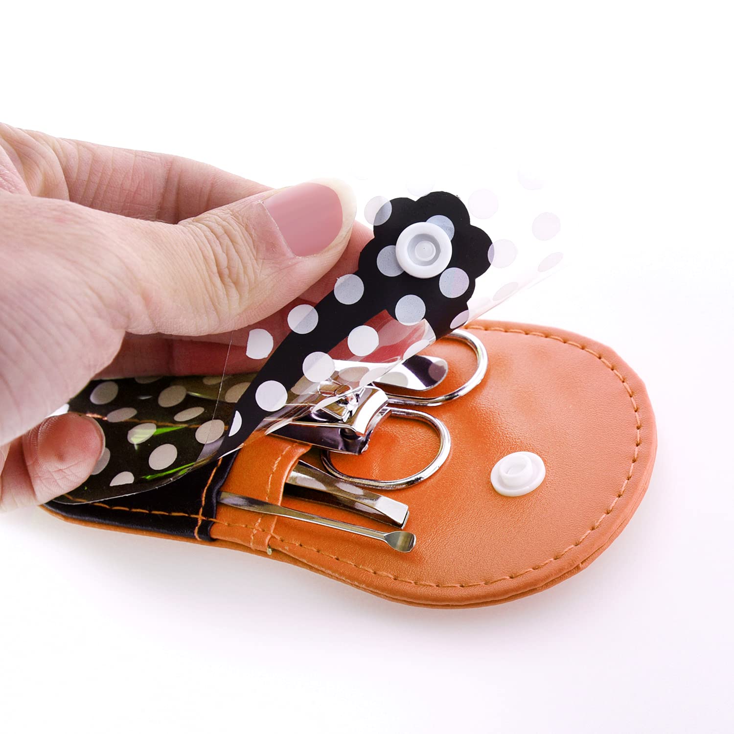 Spove Shoe Polka Dot Flip Flop Design Manicure Kit Shape Personal Care Manicure Set pack of 6 Orange