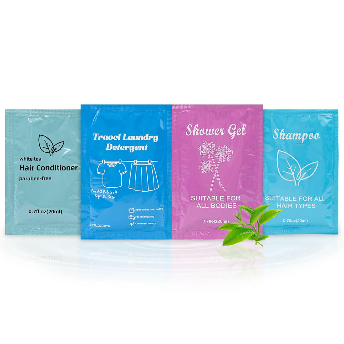 Body Wash Shampoo Conditioner Set Travel 0.7fl Oz,Shampoo Bulk and Travel Size Liquid Laundry Detergent 0.7floz for Hand Washing,Bulk Hygiene Kits for Homeless Guests (pack of 10)