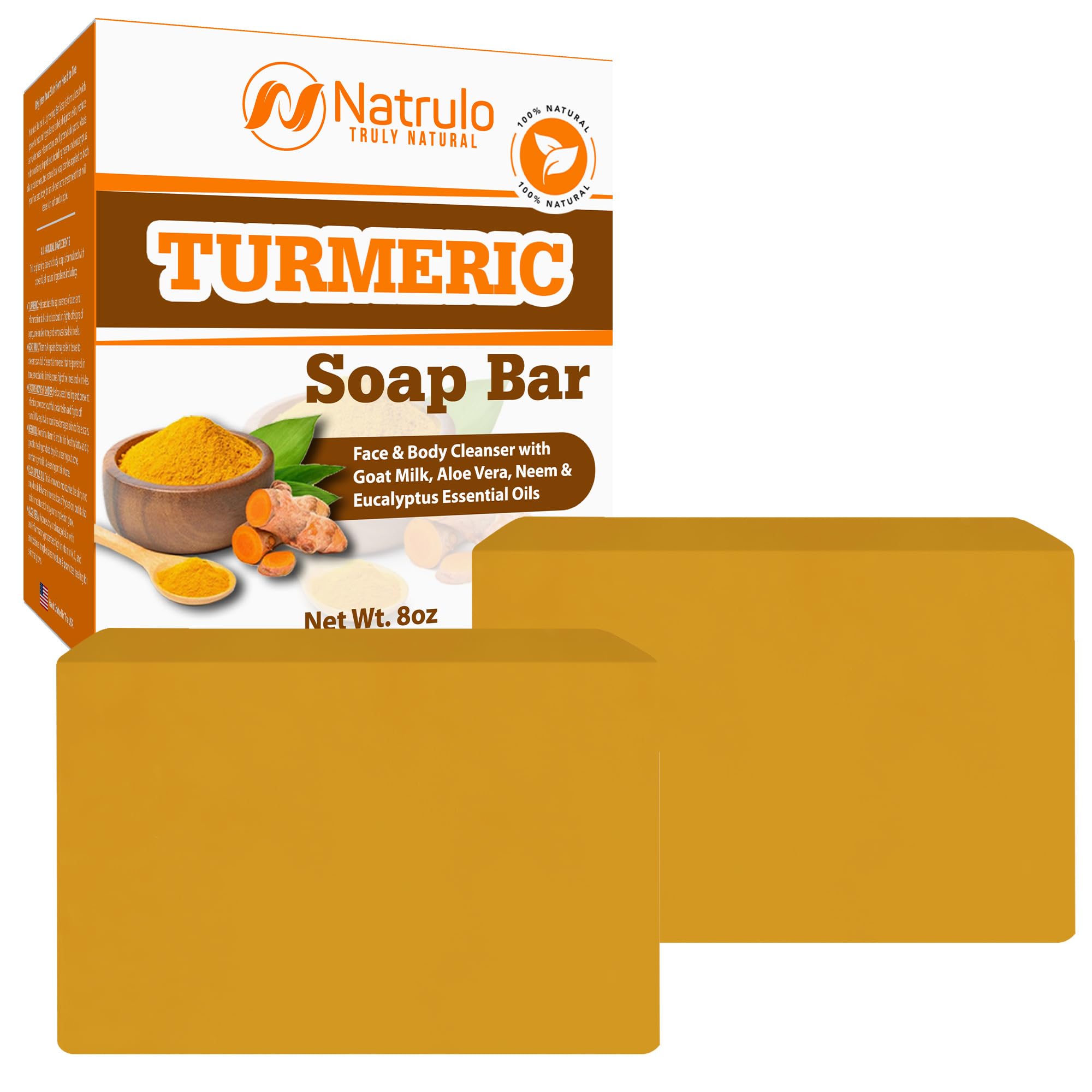Natural Turmeric Soap Bar for Face & Body – Turmeric Skin Soap Wash for Dark Spots, Intimate Areas, Underarms – Turmeric Face Soap Reduces Acne, Fades Scars & Cleanses Skin