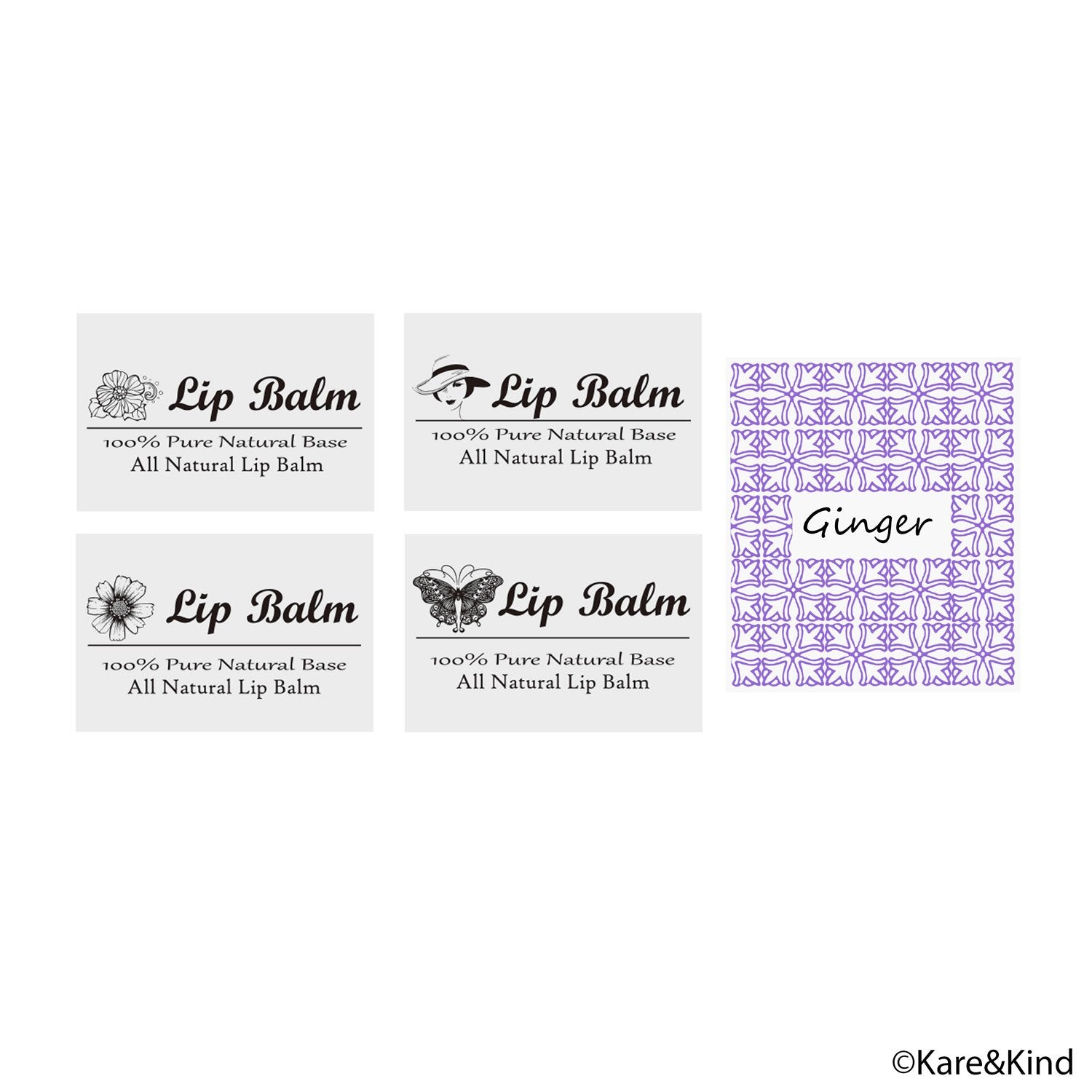 Lip Balm Container Tubes - 50-Pack - DIY - Purple - 3/16 Oz (5.5 ml) - Including 50 Writeable (Purple) & 50 Printed Lip Balm Stickers - Twist Mechanism and a Cap - Empty - Make Natural Lip Balm