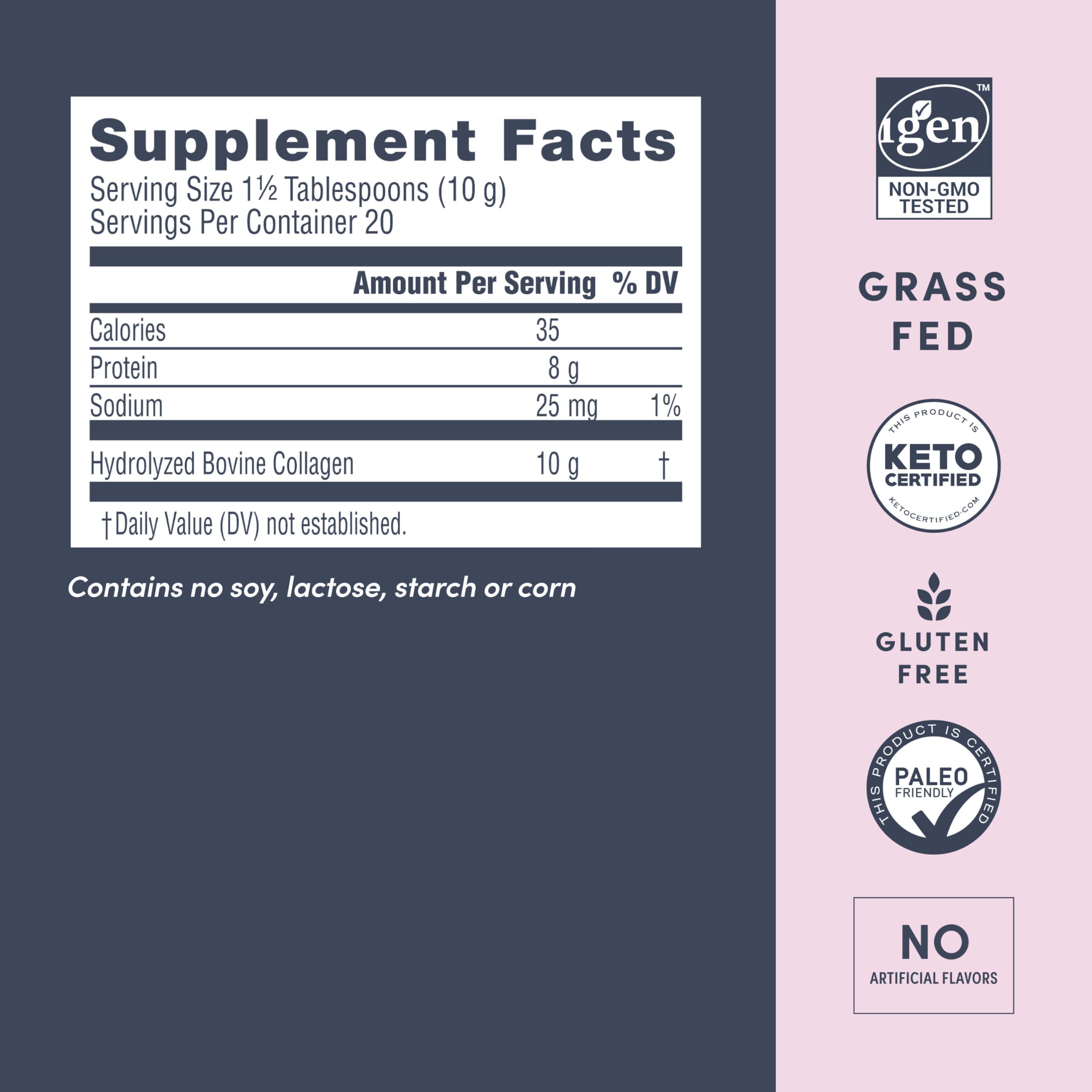 NeoCell Super Collagen Peptides, 10g Collagen Peptides per Serving, Gluten Free, Keto Friendly, Non-GMO, Grass Fed, Healthy Hair, Skin, Nails and Joints, Unflavored Powder, 7 oz., 1 Canister