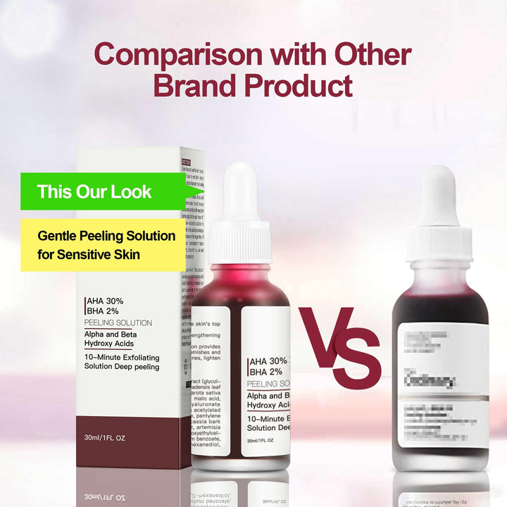 AHA 30% + BHA 2% Peeling Solution Exfoliating Chemical Skin Peel for Face at Home Facial Mask Red Peeling BHA Liquid Exfoliant Acid Peels Salicylic Acid Exfoliators Acid Peel for Face Gifts1Floz