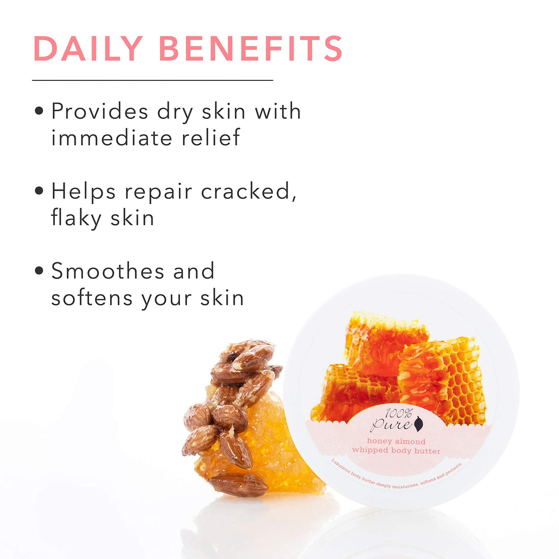 100% Pure Honey Almond Whipped Body Butter