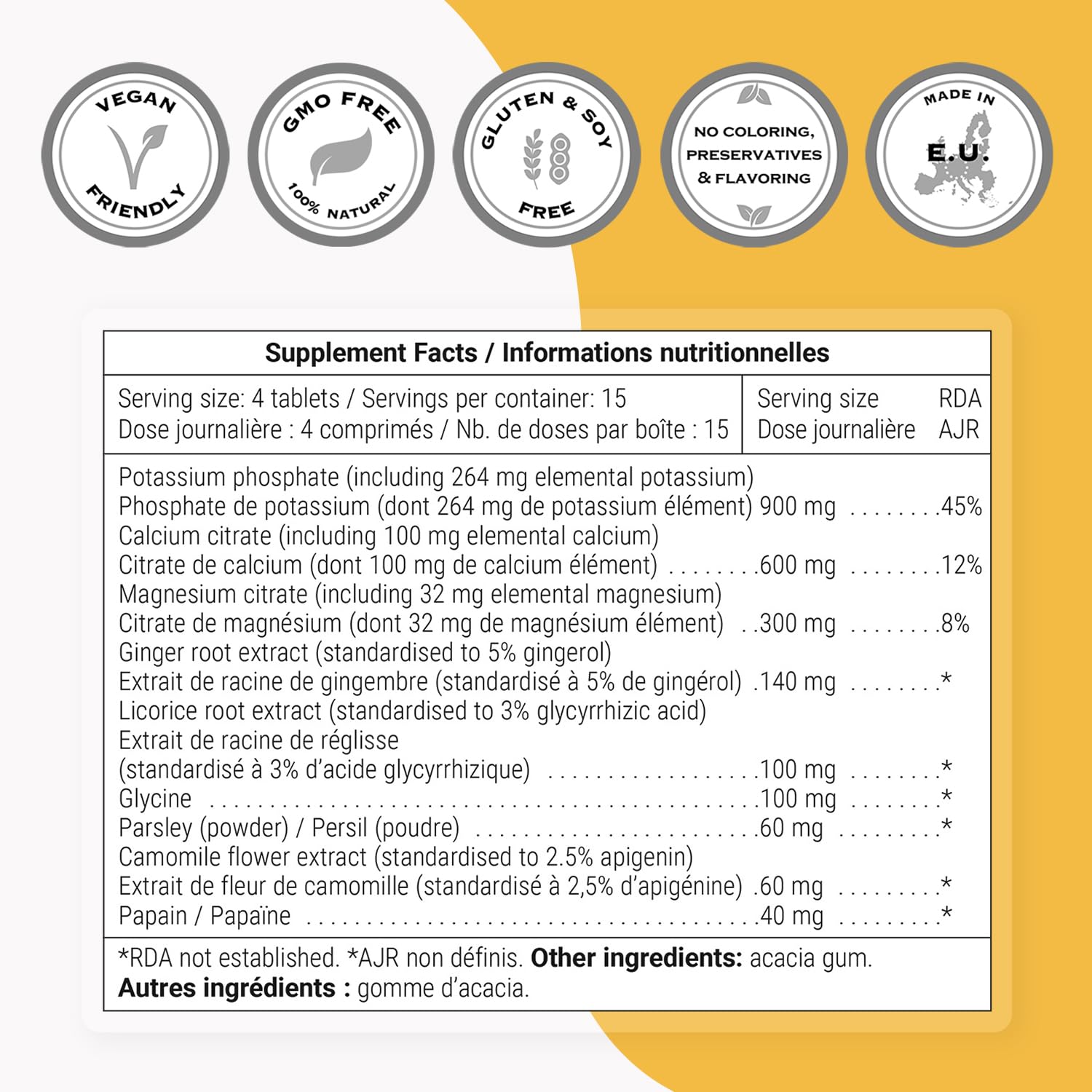 Supersmart - Alkaline Formula Supplement (Advanced Formula) - with Potassium Phosphate, Calcium & Magnesium Citrate - pH Balance | Non-GMO & Gluten Free - 60 Tablets