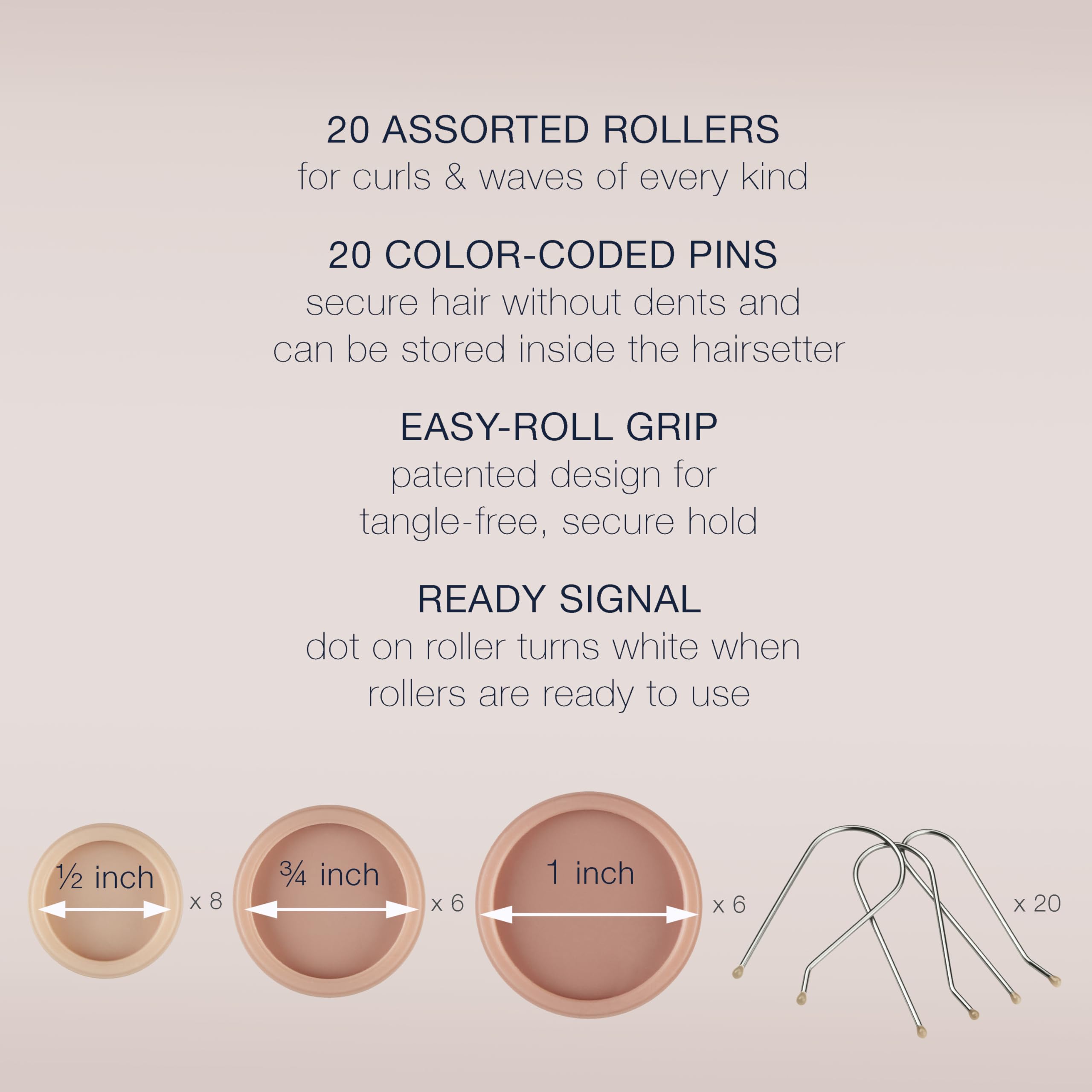 Conair Compact 20 Multi-Size Rollers, 1 ea (Pack of 3)