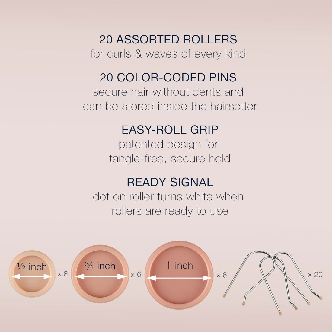 Conair Compact 20 Multi-Size Rollers, 1 ea (Pack of 3)