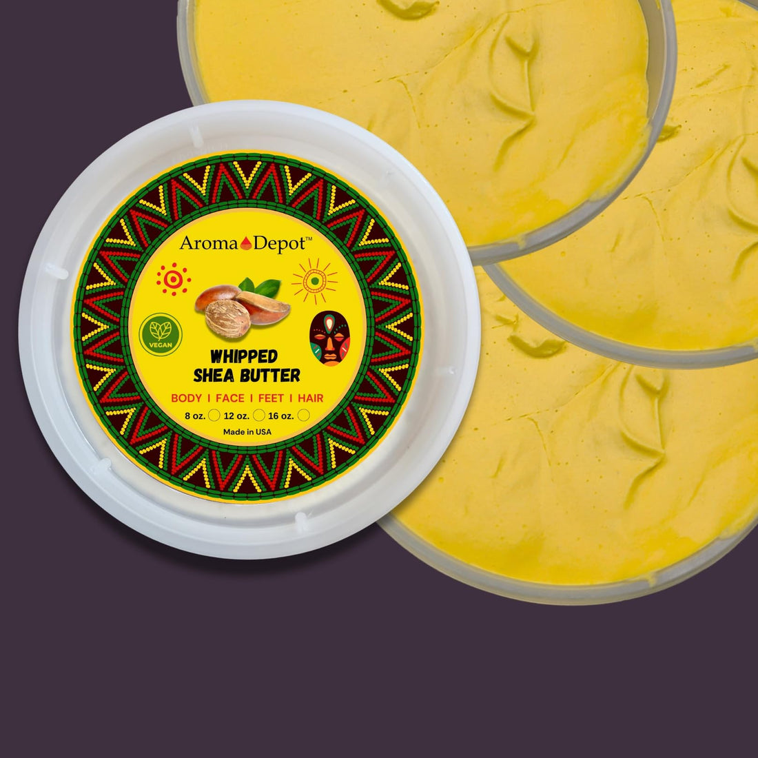 Aroma Depot Pink Sugar-Scented Whipped Body Butter Made With African Shea Butter, a Nourishing Moisturizer for Glowing Skin, Grade A 100% Pure Natural for dry Skin, Body, Hair, and Face. (8 oz.)