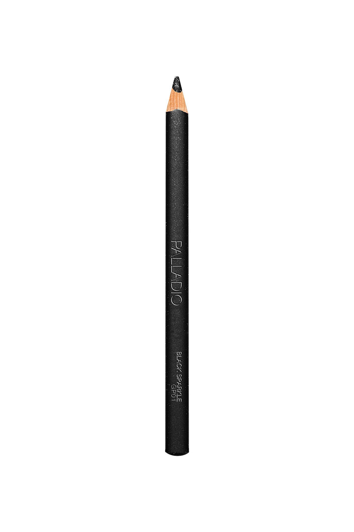 Palladio Glitter Eyeliner Pencil, Longlasting Creamy Cosmetic Pencil, Shimmer Eye Liner, Buttery Smooth Tip, Professional Makeup Glittery Pencil, Sharpenable, Black Sparkle