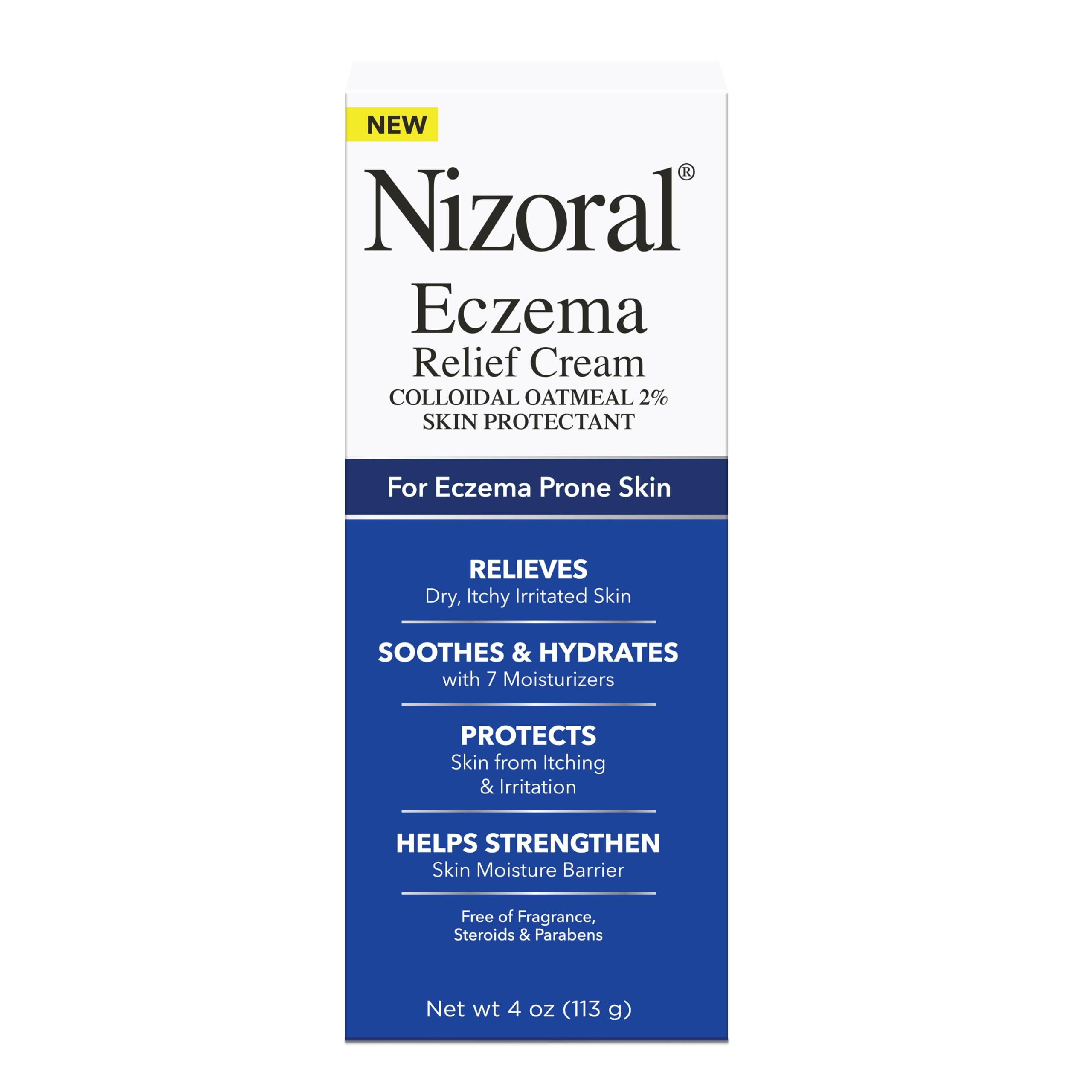 Nizoral Eczema Relief Cream- Relieves Dry, Itchy, Irritated Skin, Soothes and Hydrates with 7 Moisturizers, Colloidal Oatmeal 2%, 4 Fl Oz