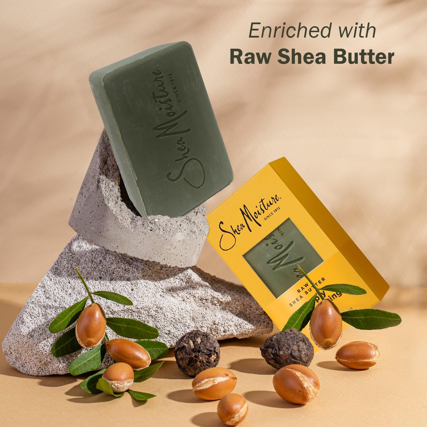 SheaMoisture Bar Soap Raw Shea Butter - Deeply Moisturizing Body Wash Bar Soap with Plant-Based Moisturizers - Cleans and Moisturize Dry Skin - 8 oz. Bar 2 Pack