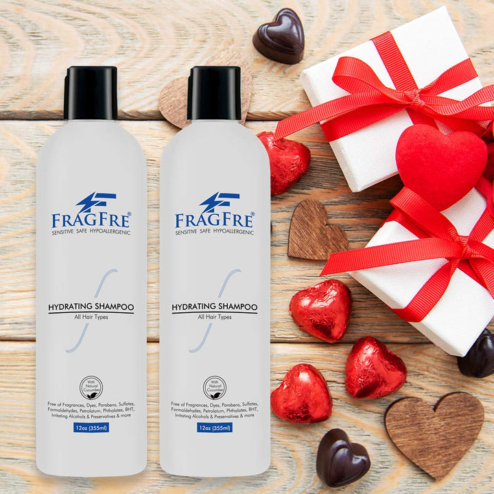 FRAGFRE Hydrating Sensitive Skin Shampoo 12 oz - Sulfate Free Shampoo - Fragrance Free Paraben Free - Color Safe Hypoallergenic Mild Hair Cleanser - Gluten Free Vegan Cruelty Free - Natural Cucumber