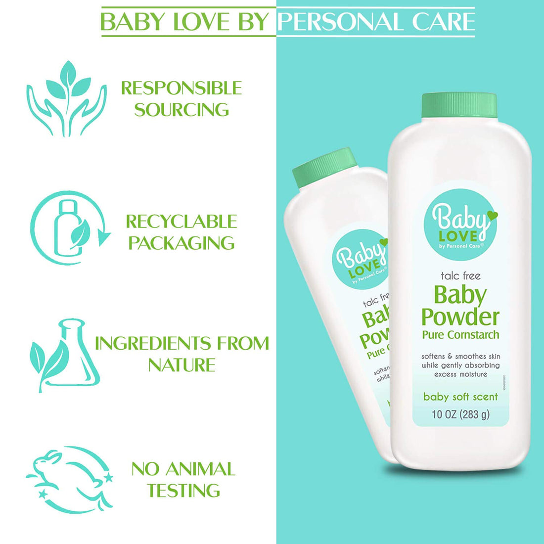 Baby Powder, Pure Cornstarch, 10-oz. (pack of 12)