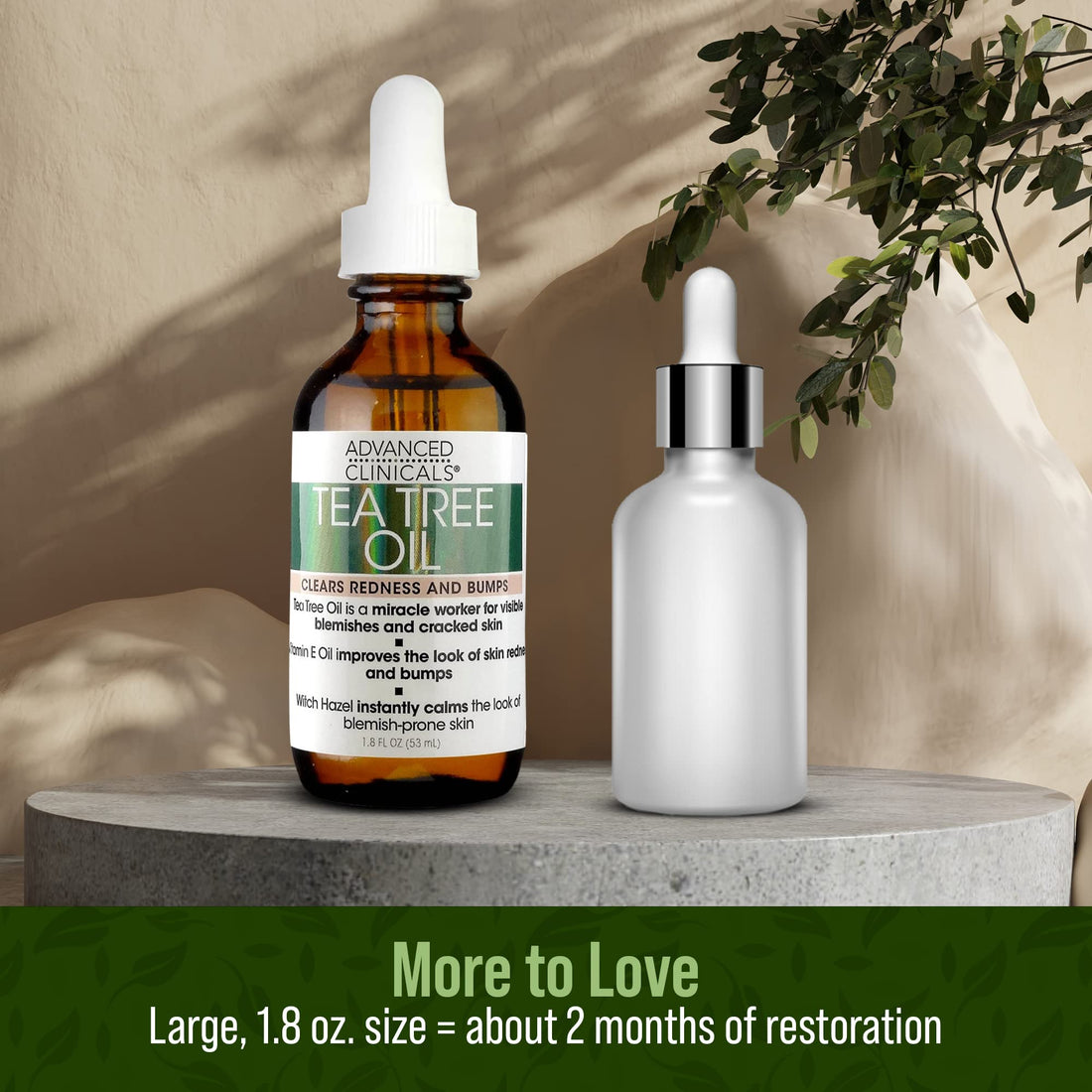 Advanced Clinicals 1.8oz Tea Tree Oil For Redness And Bumps.