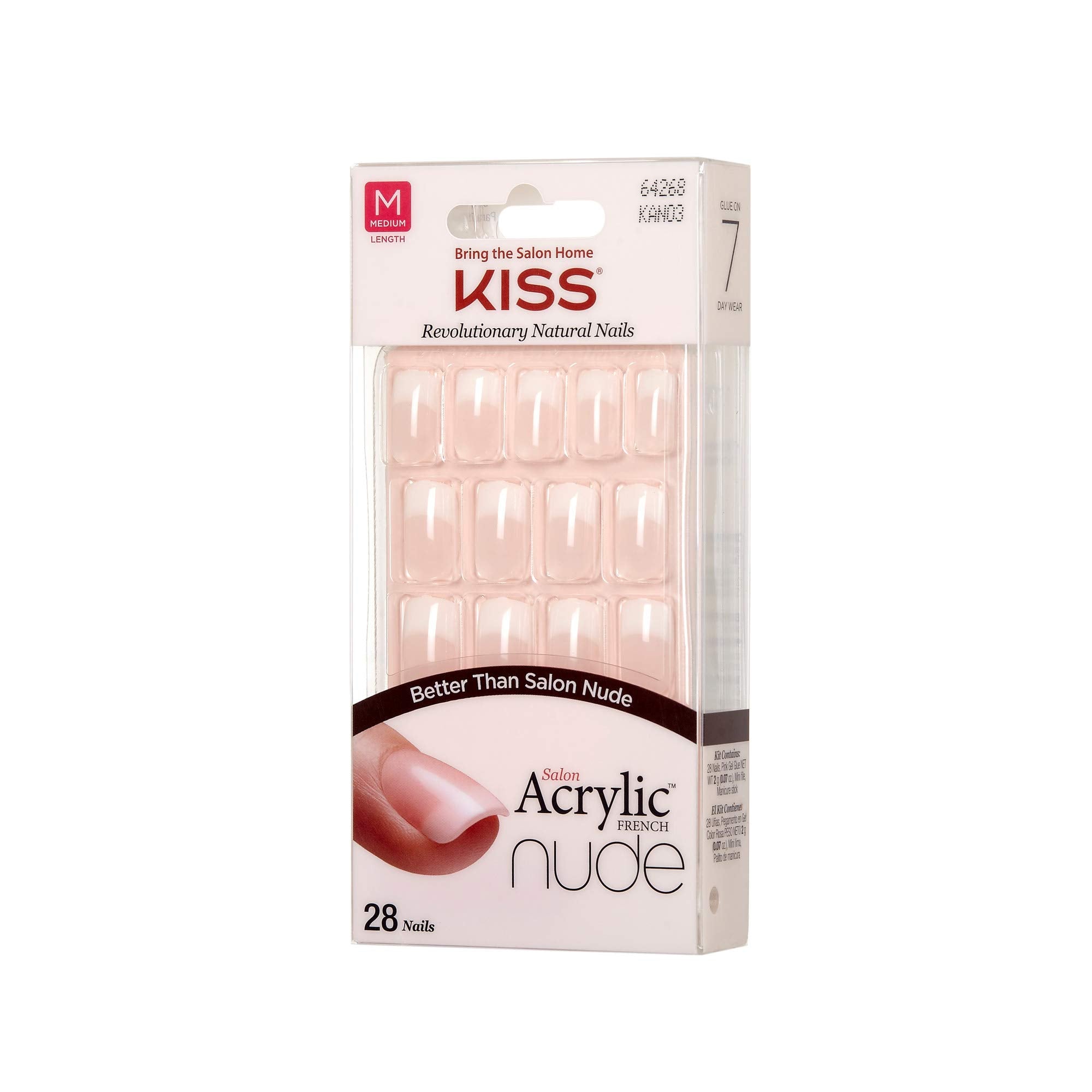 Kiss Salon Acrylic Nude French Nails 28 Count (Cashmere) (2 Pack)