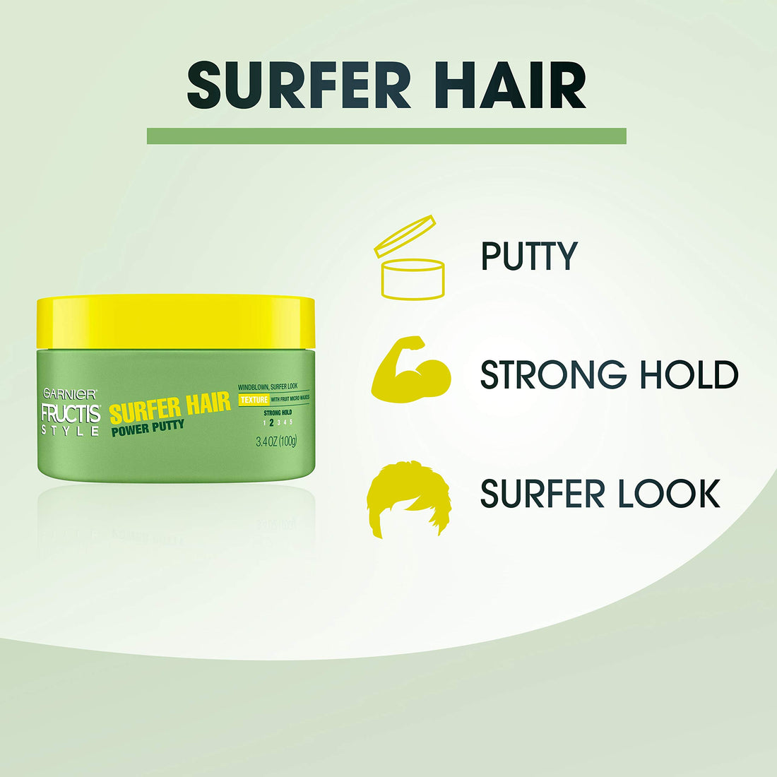 Garnier Fructis Style Surfer Hair Power Putty, 3.4 Oz, 1 Count (Packaging May Vary)