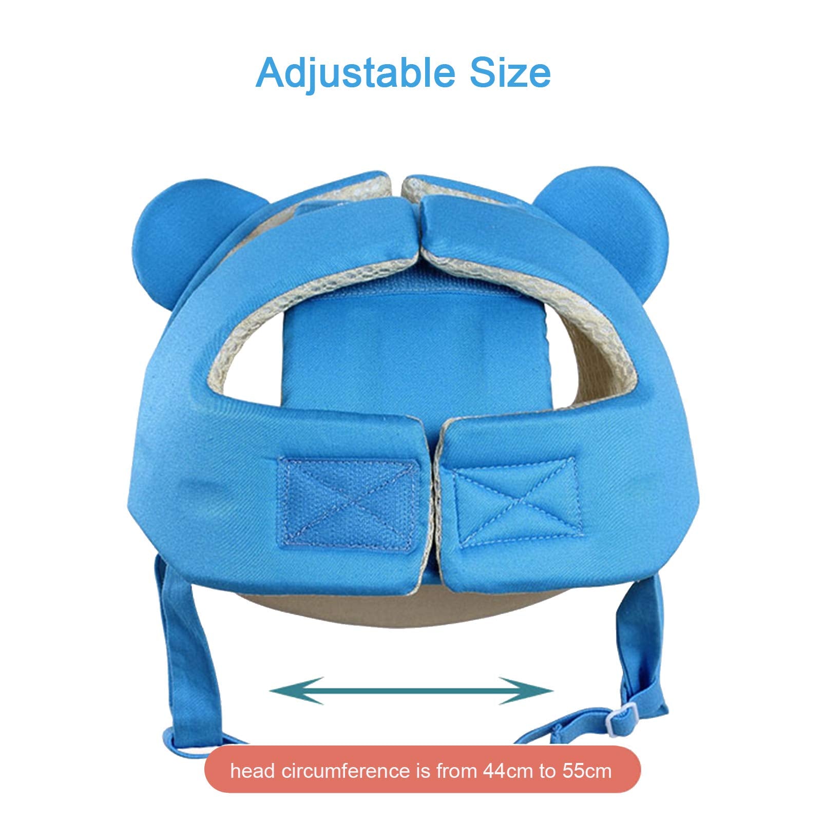 Ocanoiy Baby Infant Toddler Helmet Safety Headguard Head Protective Cushion Children Adjustable Safety Helmet Hat Harnesses Cap Kid Child Crawl Walk Playing (Blue)