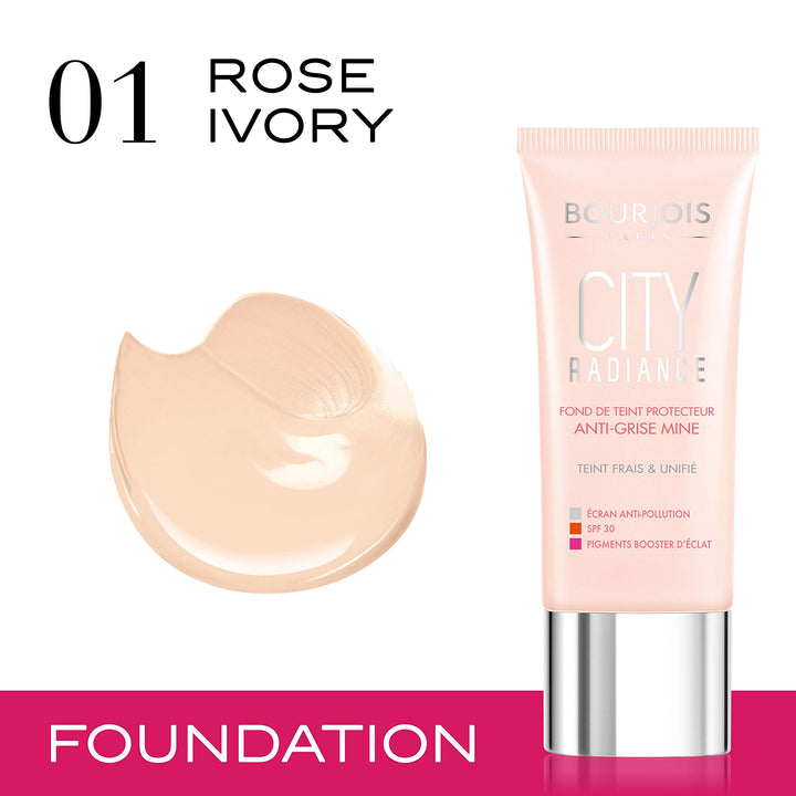 Bourjois City Radiance Foundation Shade Number 01, Ivoire Rose