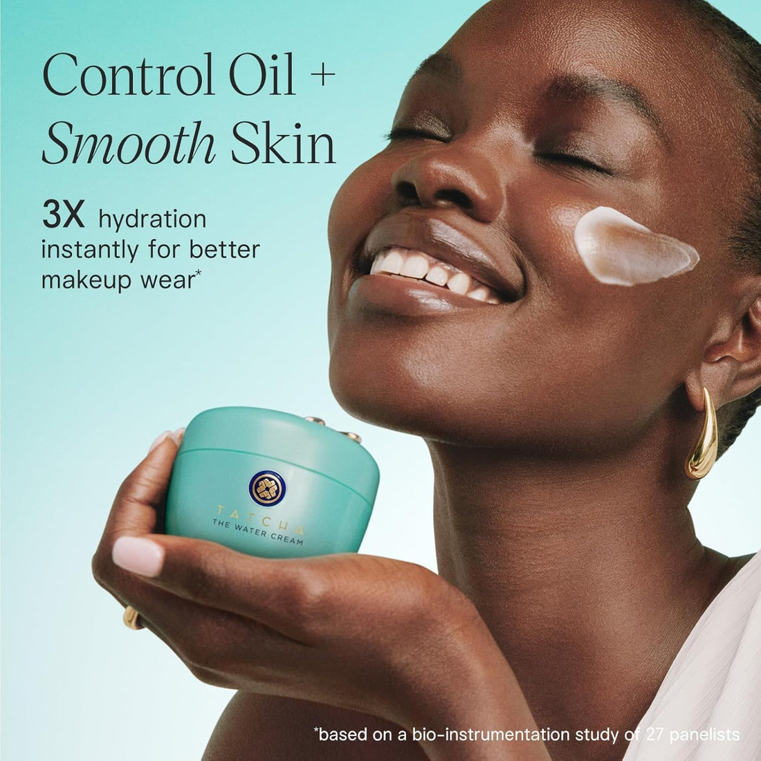 TATCHA The Water Cream | Cream Moisturizer for Face, Optimal Hydration For Pure Poreless Skin | Travel Size | 15 ml