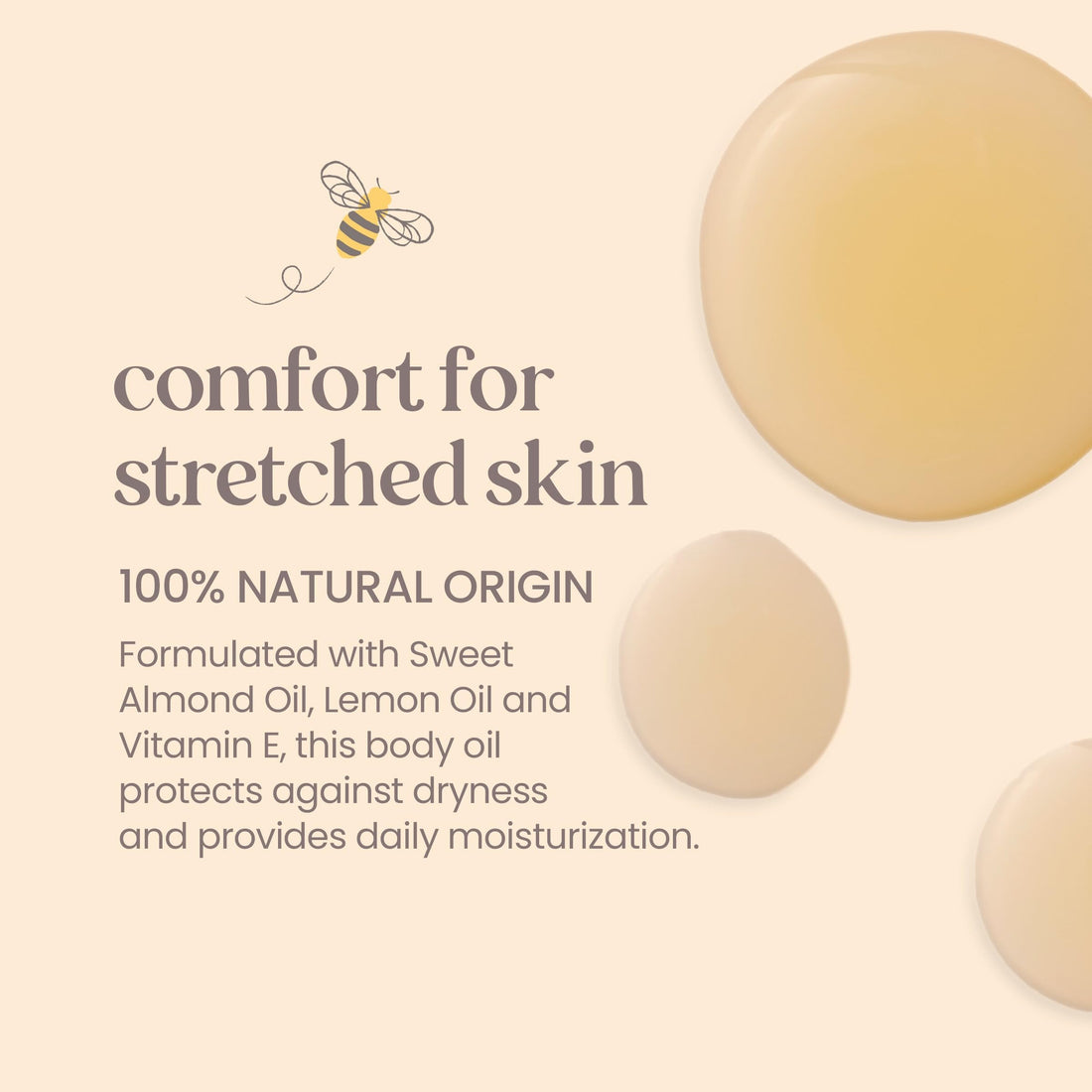 Burt's Bees Mama Nourishing Body Oil with Sweet Almond Oil and Vitamin E, Deep Hydrating Treatment, 100% Natural Origin, 5 Fl Oz (Pack of 3)