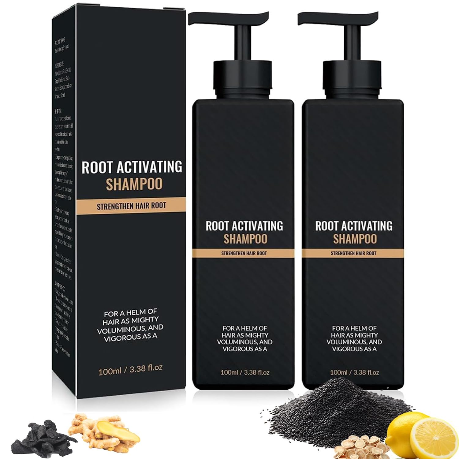 2 Pcs Root Activator Shampoo, Hair Growth Root Activator Shampoo, For Anti-Hair Loss, Natural Formula for Men and Women